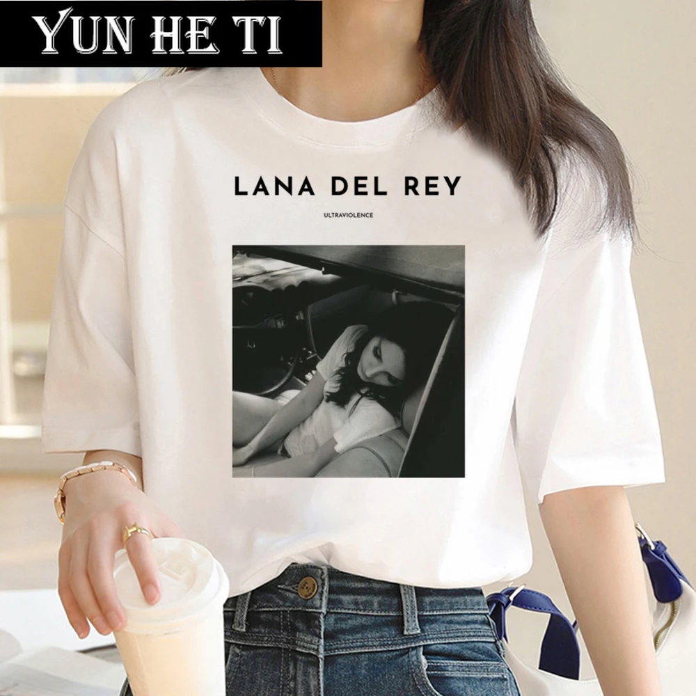 Футболка с рисунком Ланы Дель Рей Женский дизайнерский Забавный топ аниме