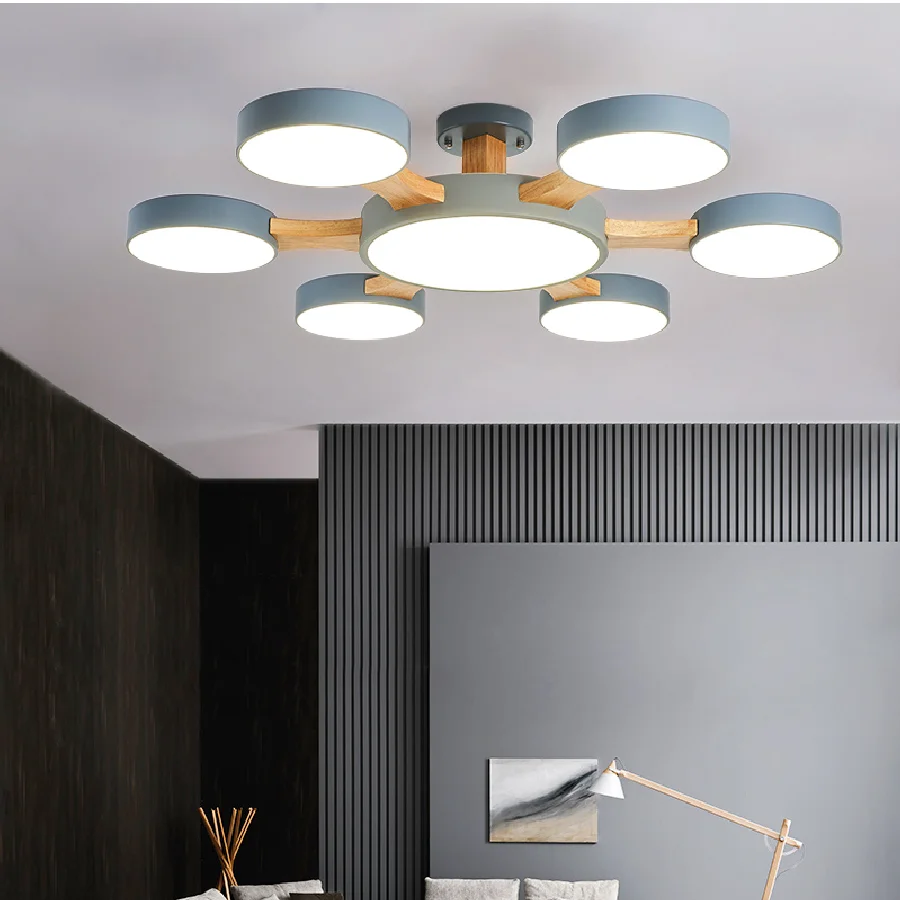 

Modern Led Chandeliers Loft Kitchen Stylish Minimalist Wood for Living Room Bedroom Dining Table Indoor Lighting Home Decoration
