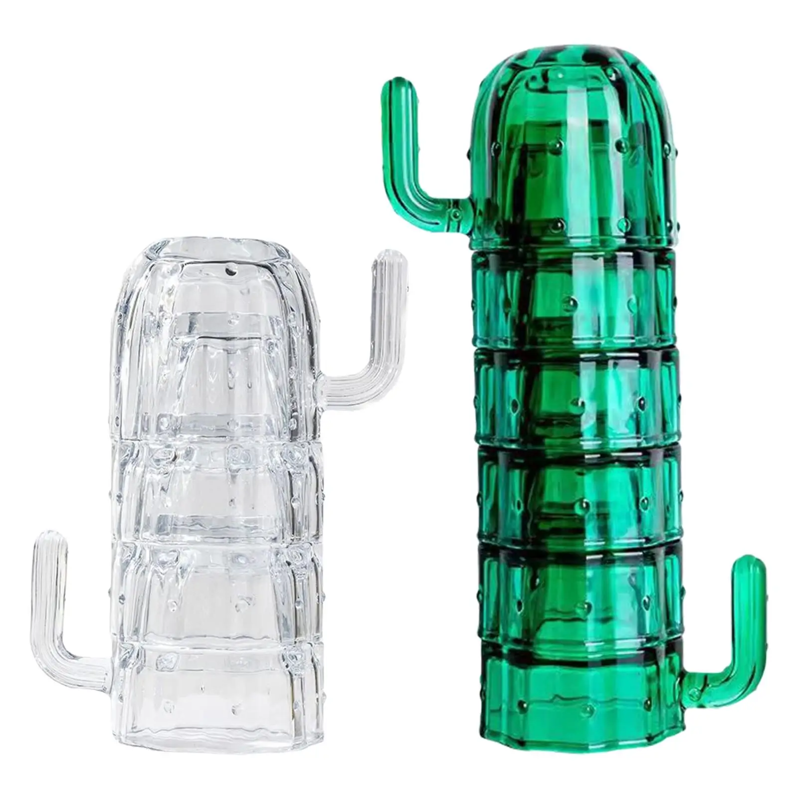 

Premium Cactus Stackable Glass Cups for Tea, Coffee, Espresso, Wine and More