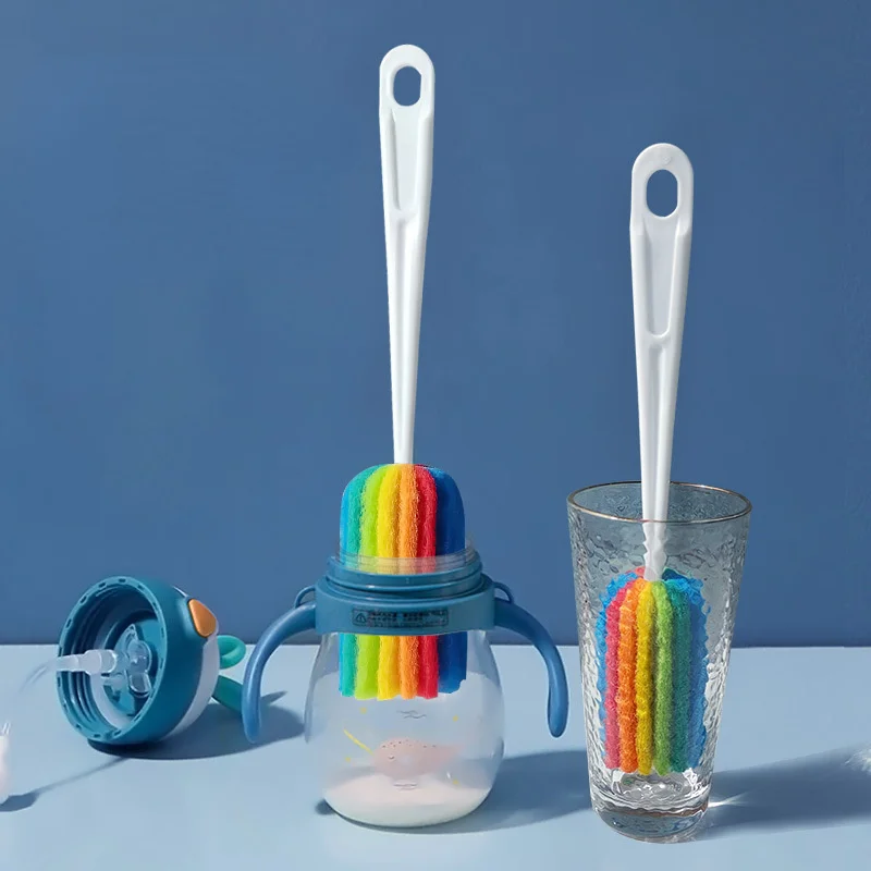 

Щетка-губка для детских бутылочек, щетка-губка для домашней чистки бутылочек, щетка для мытья стеклянных горшков, кухонный инструмент, щетка для детской бутылочки
