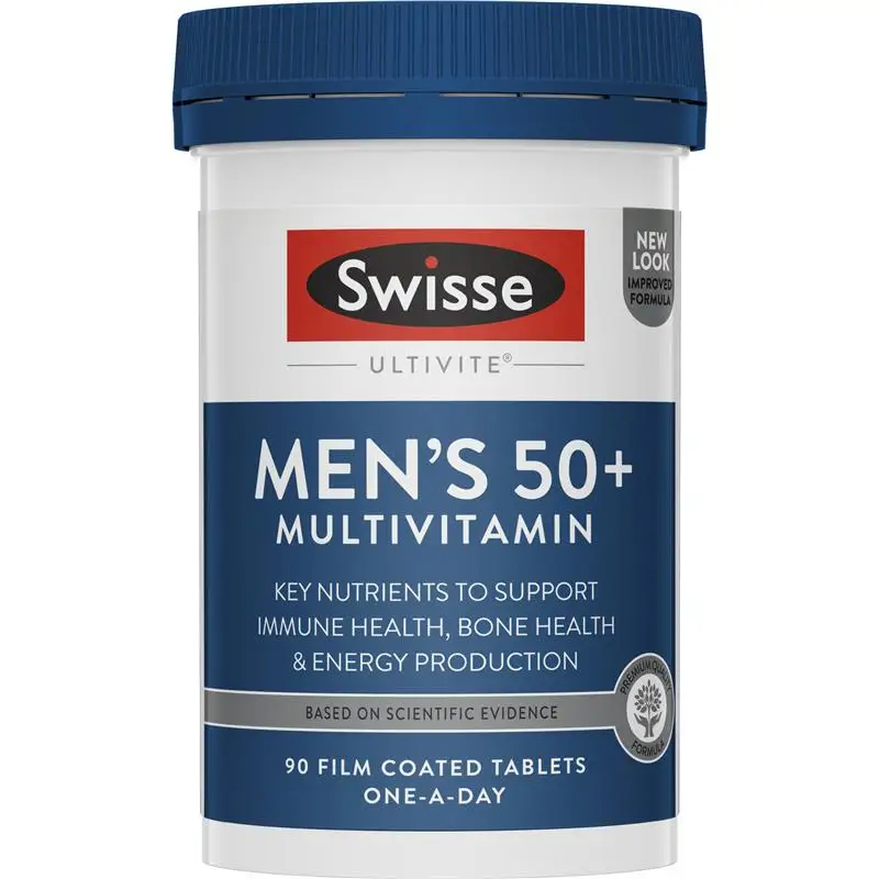 

Australia Swisse MultiVitamins for 50+ Years Men 90Tablets Male Energy Stamina Immunity Vitality Cognitive Health Supplements