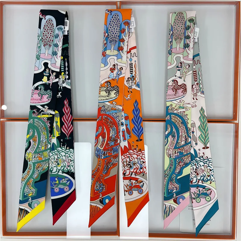 100% шелк высококачественные роскошные брендовые товары шарф Женская повязка на