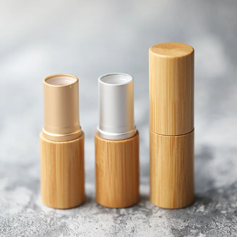 

5 Pieces Empty Lipstick Tube Bamboo Lip Stick Containers Travel Lip Balm Tube Container DIY Homemade For Cosmetic