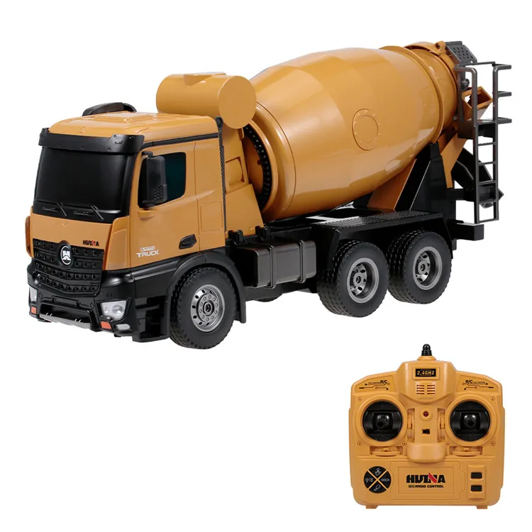 

2.4Ghz Huina Toy 1/14 Scale 10 Channel Rc Car 1574 Remote Control Concrete Mixer Agitating Lorry Construction Model Truck