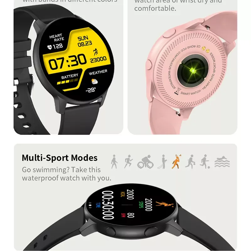

2021 New Ladies Smart Watch Full Touch Screen Sports Fitness watch IP68 waterproof Bluetooth For Android iOS Smartwatch Women