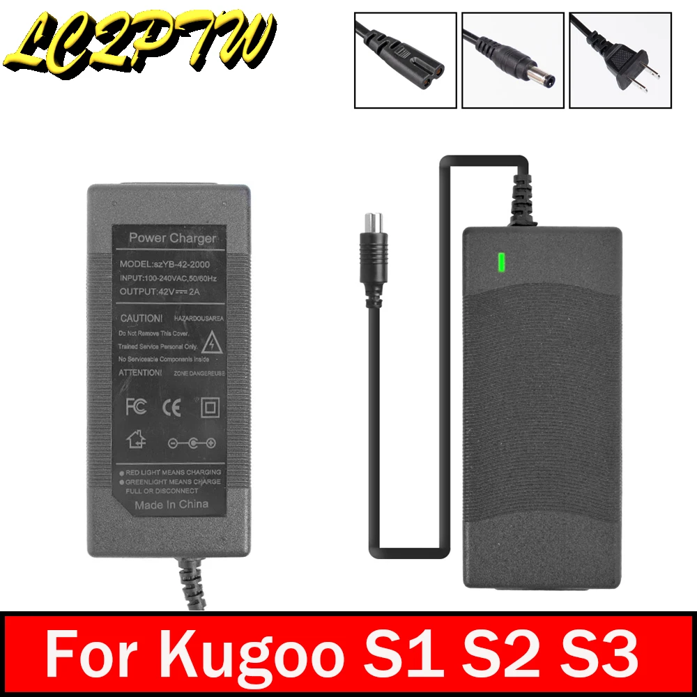 Адаптер для быстрой зарядки аккумуляторов Kugoo S1 S2 S3, 42 в, 2 А