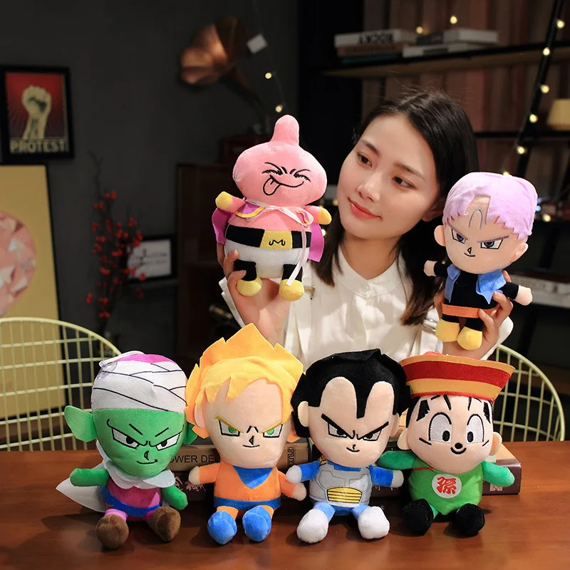 

25cm Dragon Ball Plush Stuffed Toys Saiyan Goku Gohan Vegeta Trunks Cartoon Anime Figure Dolls Kawaii Baby Birthday Gifts Decor