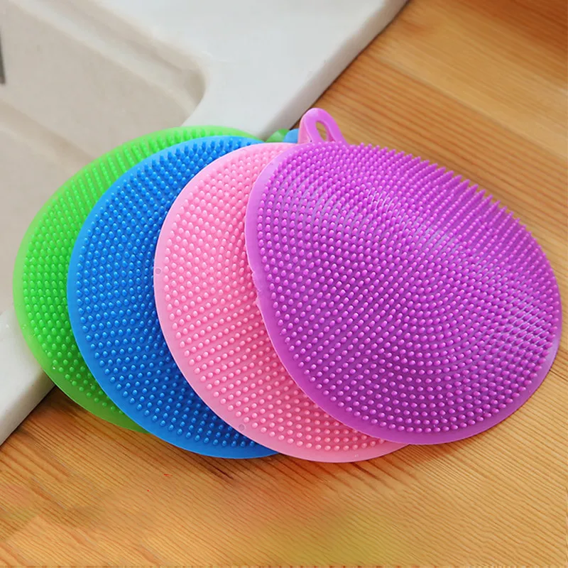 

Silicone Dishwashing Brush Multi-functional Decontamination Dishcloth Non-stick Oil Kitchen Decontamination Scouring Pad
