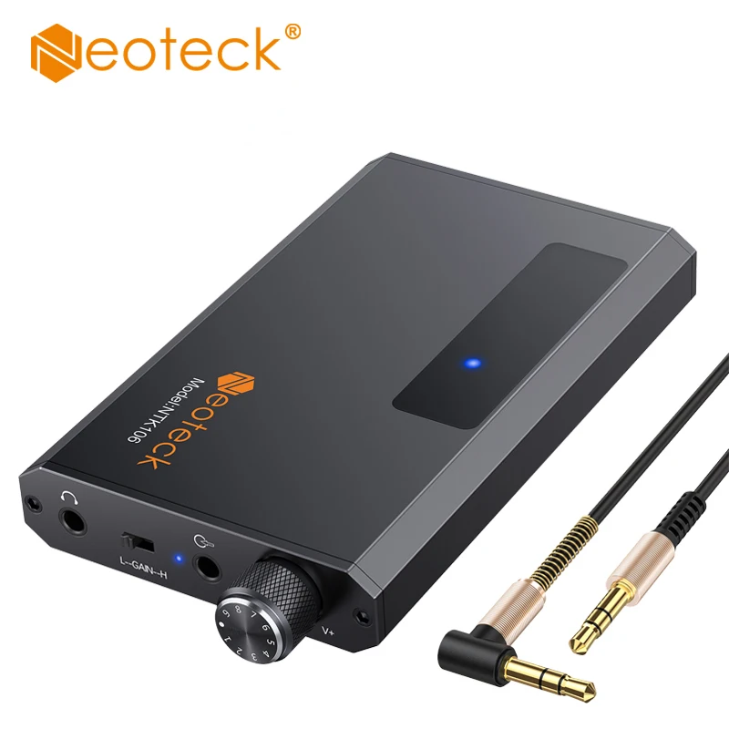 Neoteck-AMPLIFICADOR DE AURICULARES HiFi 16-150Ω, Compatible con Bluetooth, auxiliar portátil de 3,5mm para teléfono con Cable de 3,5 MM