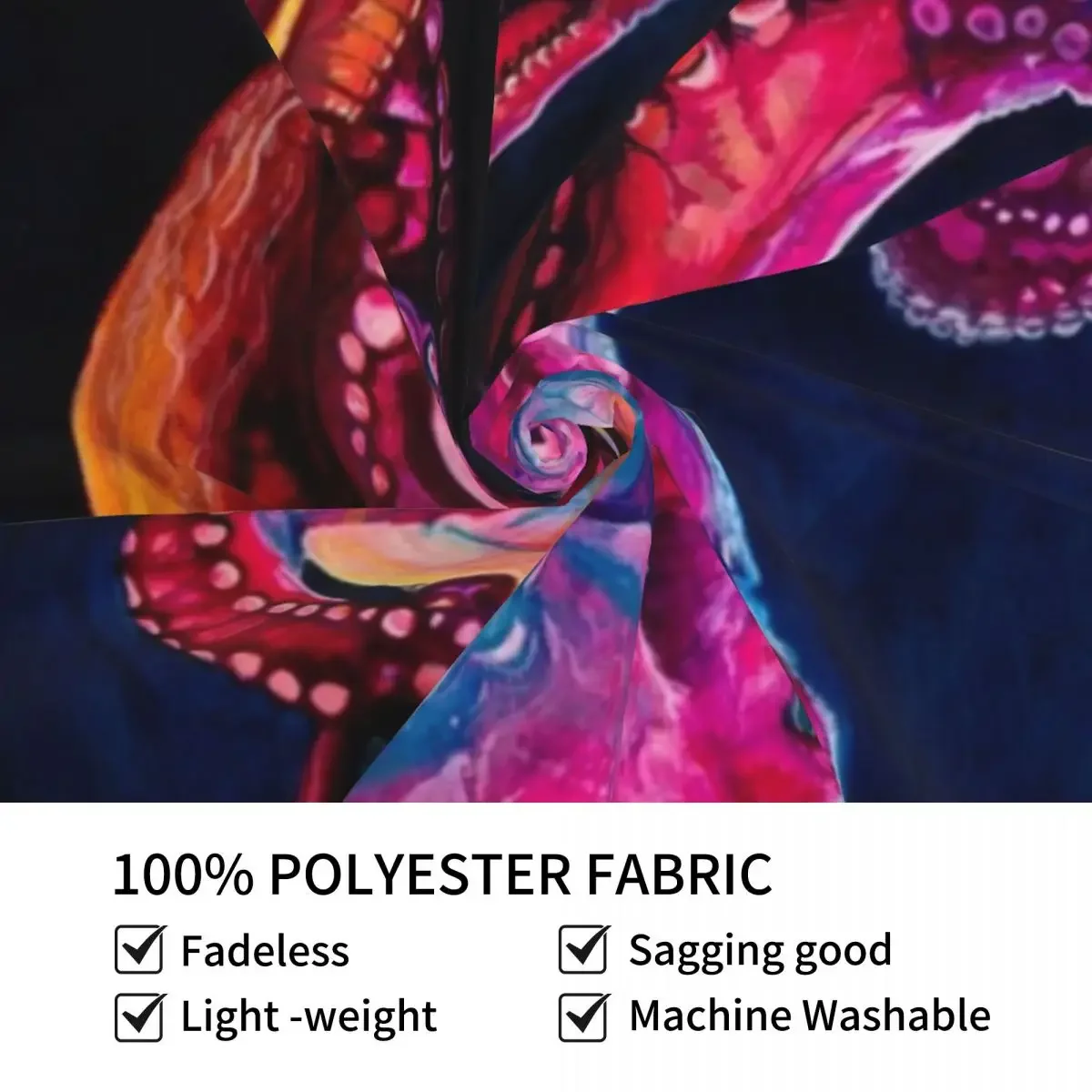 Глубокий красочный розовый и синий осьминог тушь картина из глубины гобелен