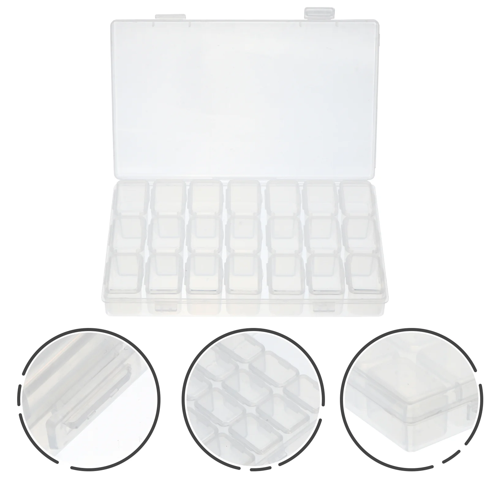 

Box Storage Plastic Case Bead False Nail Empty Acrylic Nails Tip Grid Manicure Organizer Embroidery