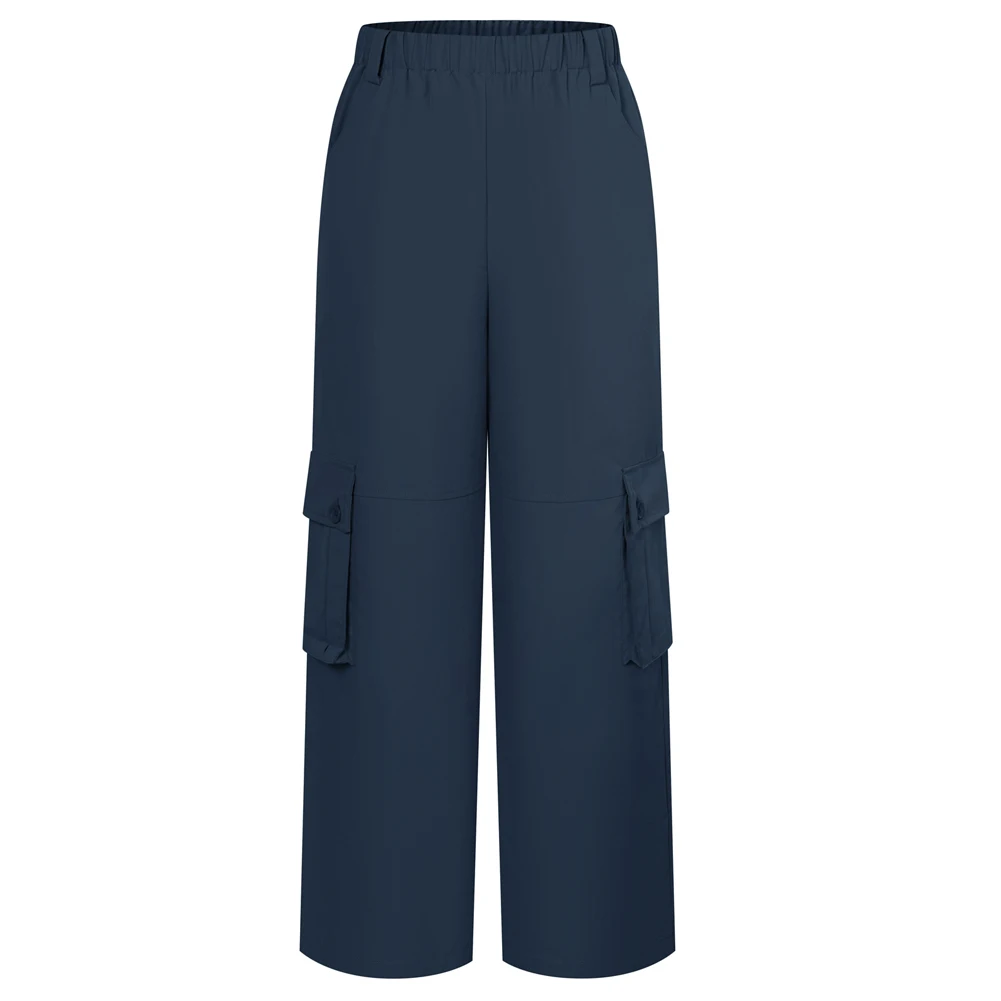 Jasambac женские брюки с высокой талией прямые модные повседневные эластичной