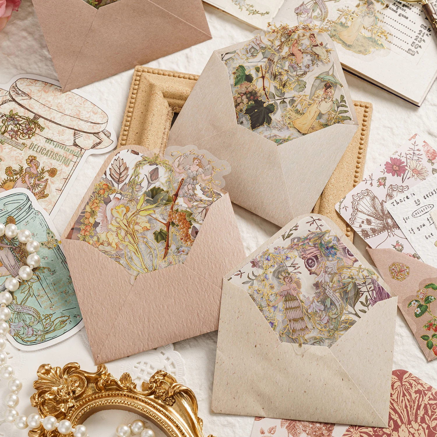 

35 pcs Envelope packing Sticker Stick Labels Decorative Diary Album Scrapbooking Junk Journal Supplies Planner Collage material