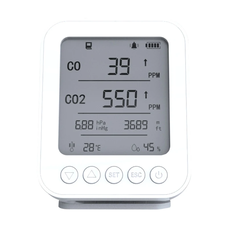 

Home: Wireless Indoor Air Quality Monitor for Home, Office,(CO2, Temperature, Humidity and More) LCD Display