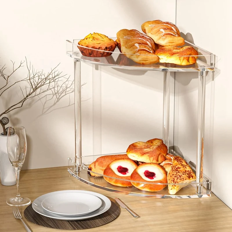 Двухуровневый прозрачный акриловый угловой органайзер для ванной комнаты