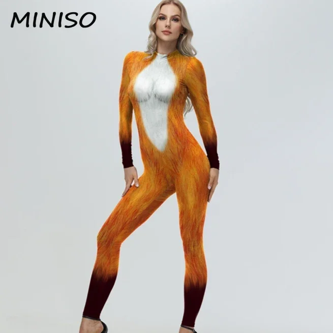 MINISO косплей костюм с рисунком лисы комбинезон женская одежда животными наряды на