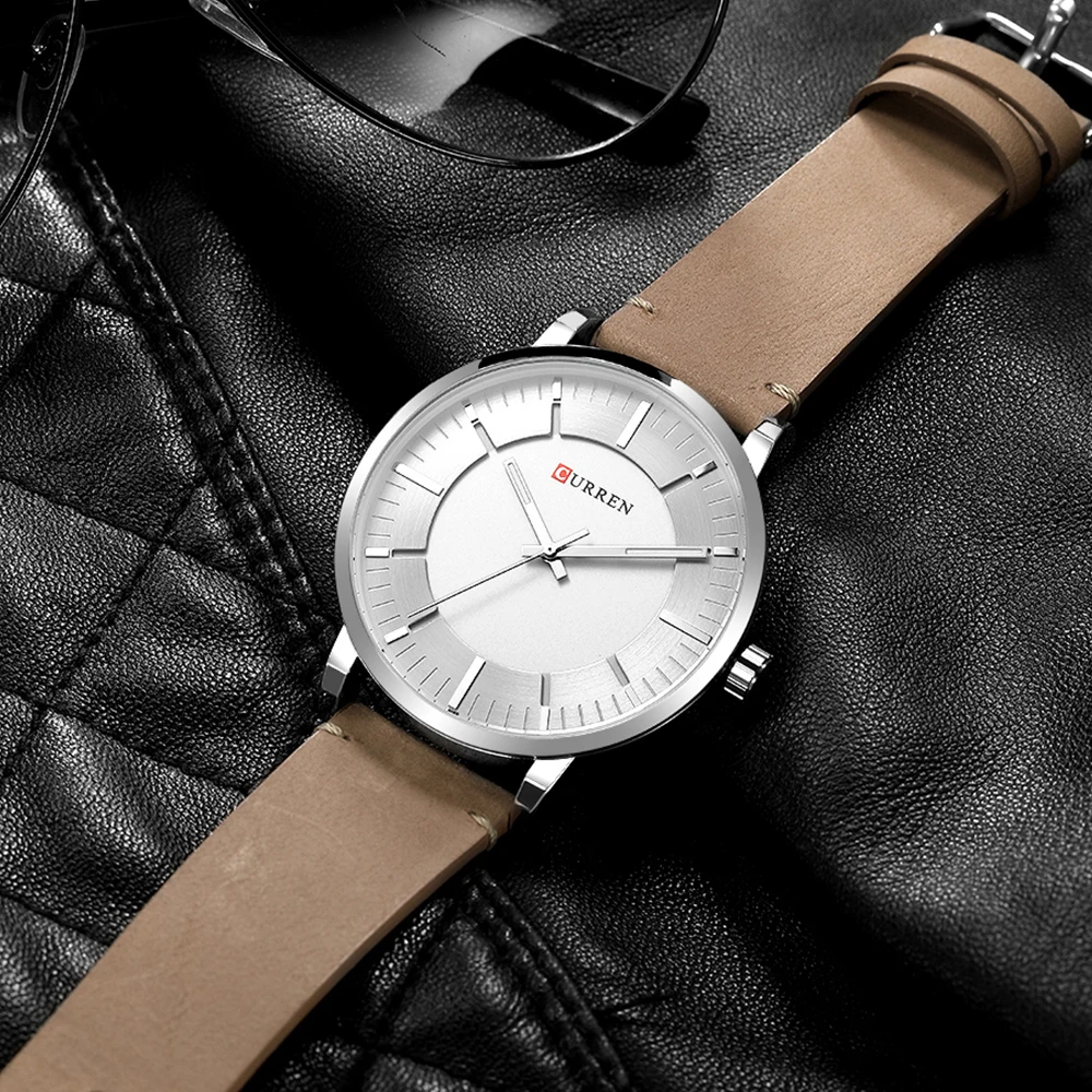 Часы наручные CURREN Мужские кварцевые Простые Модные Аналоговые повседневные