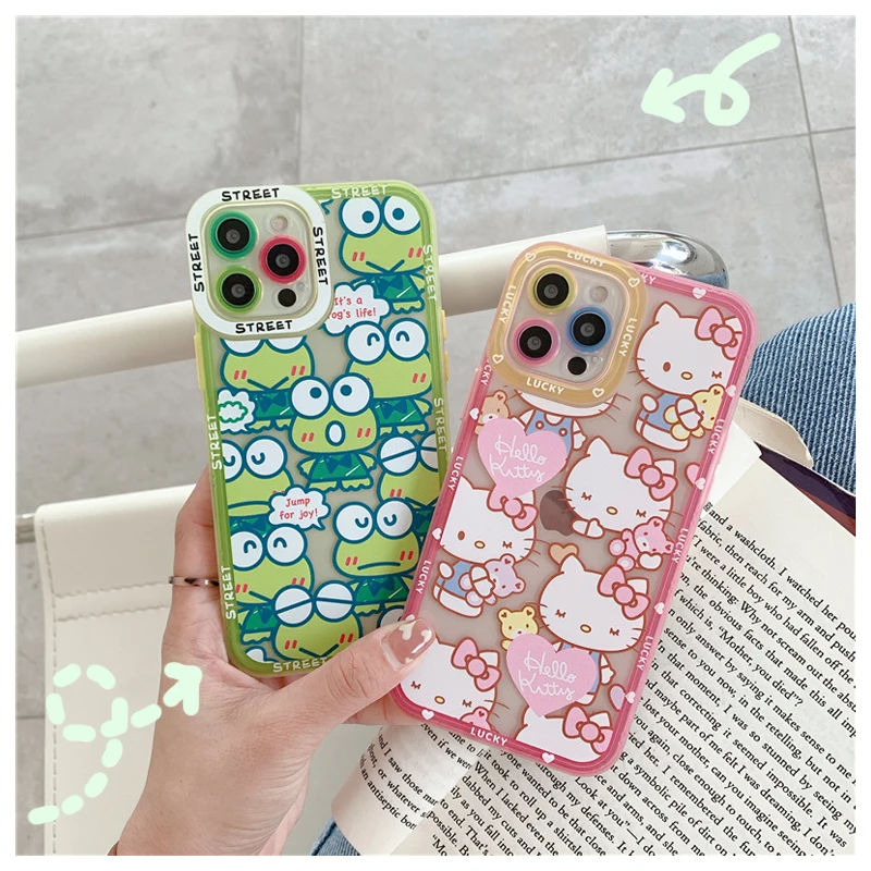 Sanrioed чехол для IPhone с мультяшным принтом из ТПУ рисунком Hello KITTYed Keroppi аниме свежий