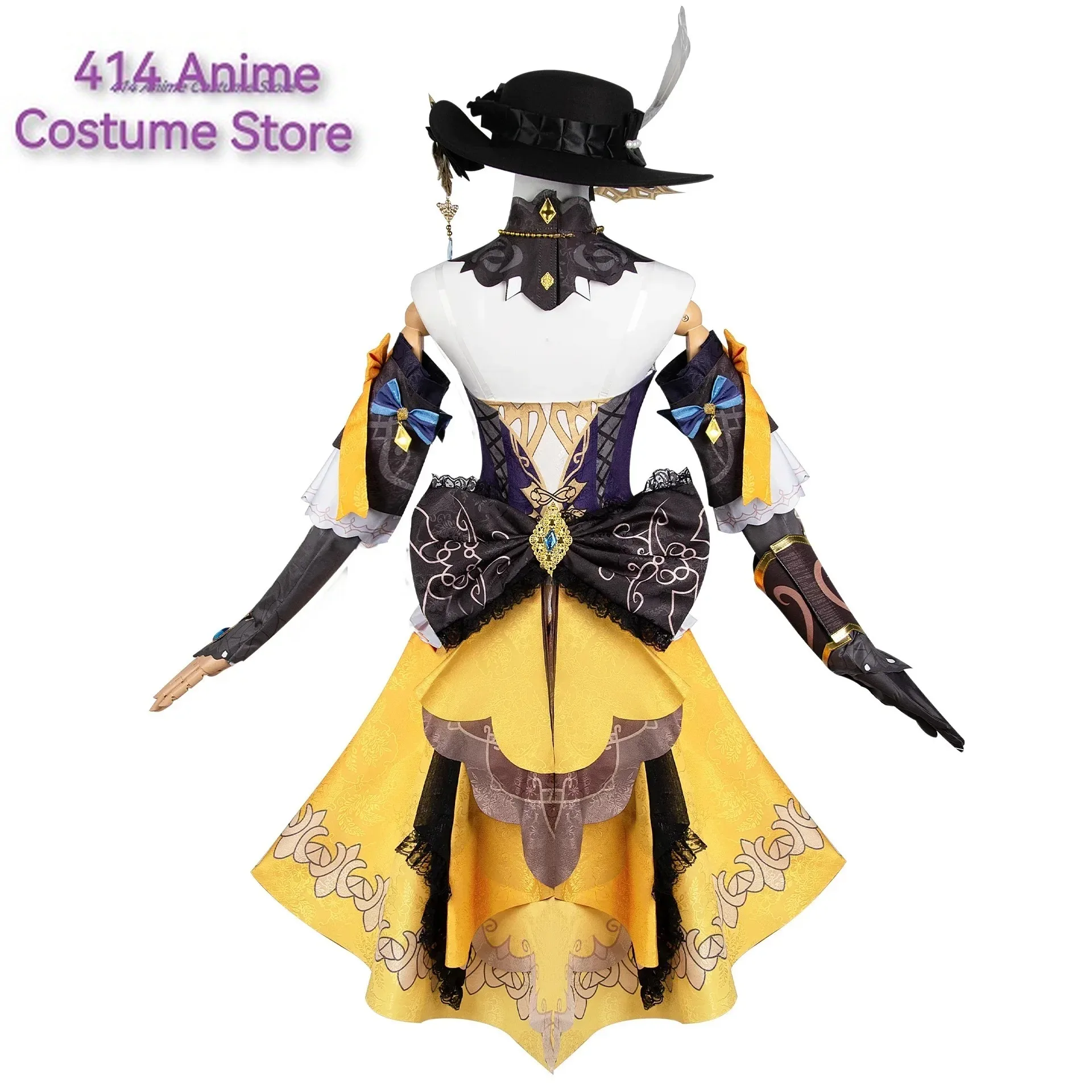 Игра Genshin Navia Impact Косплей Костюм Униформа Парик Шляпа Комплект Женское Платье