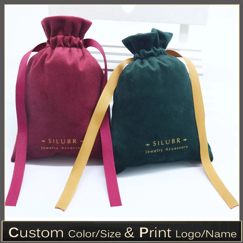 

Шелковый бархат с лентой, сумка на шнурке, косметика, помада, упаковка для хранения ювелирных изделий, сумки с индивидуальным логотипом
