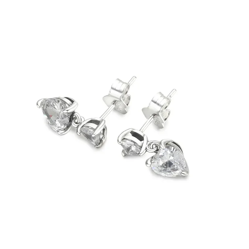 

Женские серьги-гвоздики из серебра 100% пробы, с фианитом