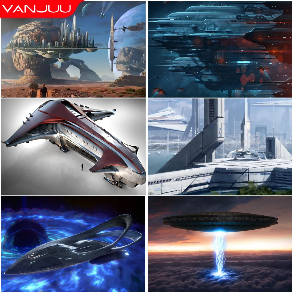 Алмазная 5D картина по технологии научная фантастика алмазная живопись мозаика с