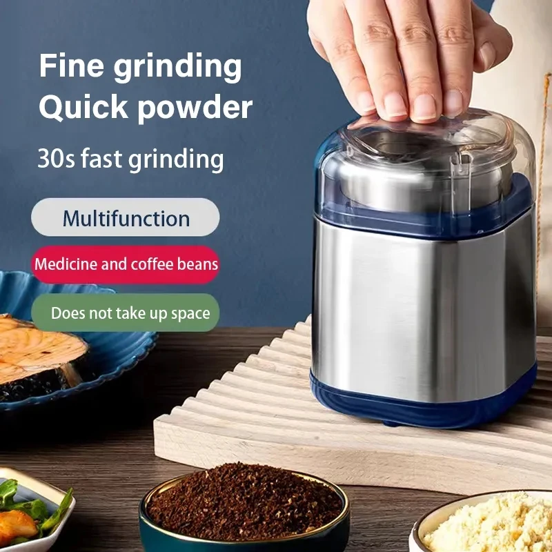 Mini Electric Coffee Grinder Automatic Salt Spice Pepper Shaker Portable Grains Herb Food Crusher Blender for Kitchen 200W 110V