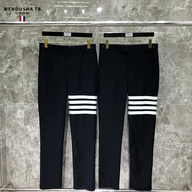 

TB Trousers for Men and Women Lovers Classic Long Tube Trousers White Collar Groomsman Business Fashion Brand