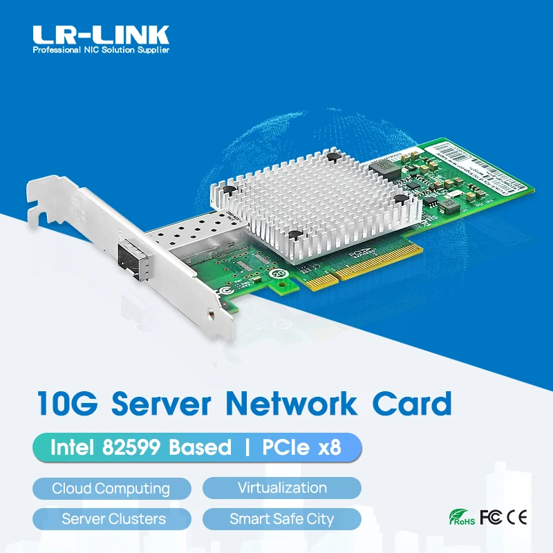 LR-LINK 9801BF-SFP+ pci express Network Card 10 gigabit ethernet Fiber Optical Lan card server Intel 82599 X520-DA1 Compatible