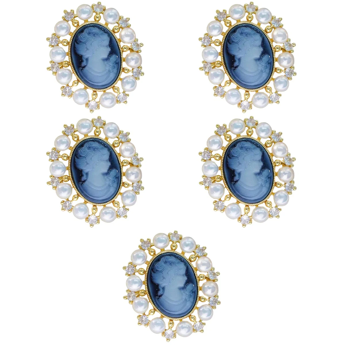 

5pcs Brooch Vintage Elegant Brooch Pin Victorian Jewelry Lady Beauty Women Brooch Pin