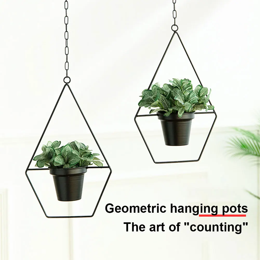 

Iron Plant Hanger Chain Flower Pot Potted Succulent Box Storage Basket Courtyard Garden Indoor Planters Holder Hanging Rack