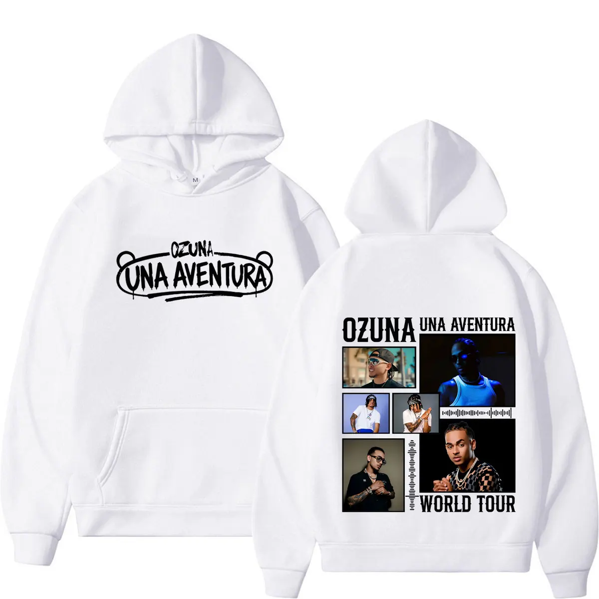 Фото Худи с принтом Ozuna Una Aventura World Album Tour 2026, модный пуловер для мужчин и женщин, свободный повседневный свитшот с длинными рукавами в стиле хип-хоп №4