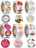 50 500pcs cute happy birthday handmad party sticker sealing sticker diy gift 1inch stickers dhesive baking sticker stationery