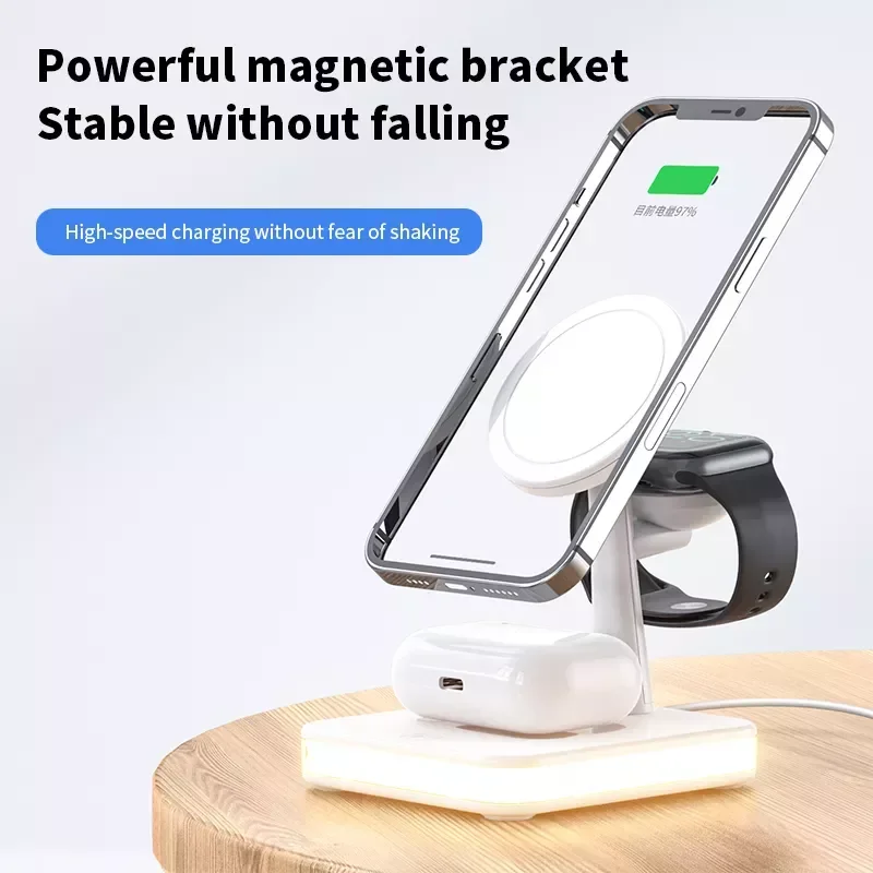 

Hot Sales For iPhone 13 12 Pro Max Mini 7 PD QC3.0 USB Fast Charging Station Wireless Charger Stand Dock