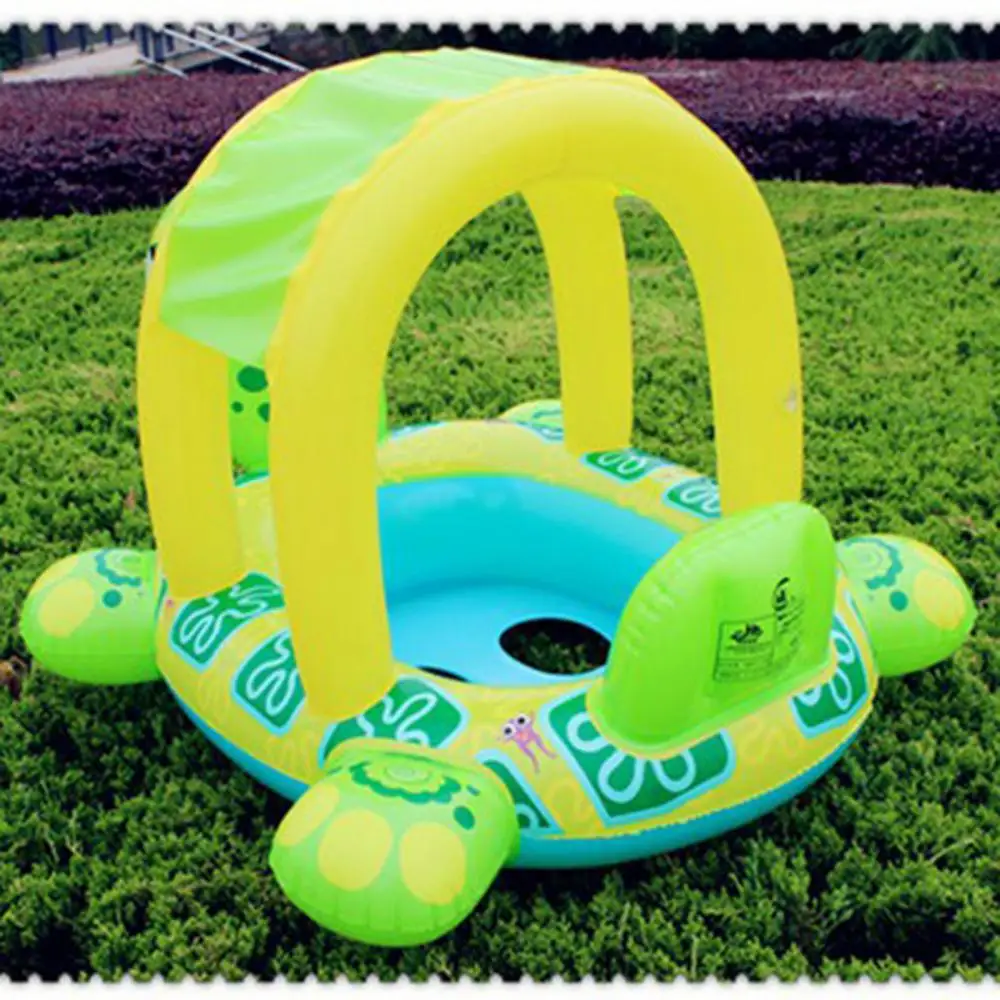 

1 pcs Inflatable Sunshade Kids Baby Tortoise Float Seat Boat Pool Swim Ring Canopy New
