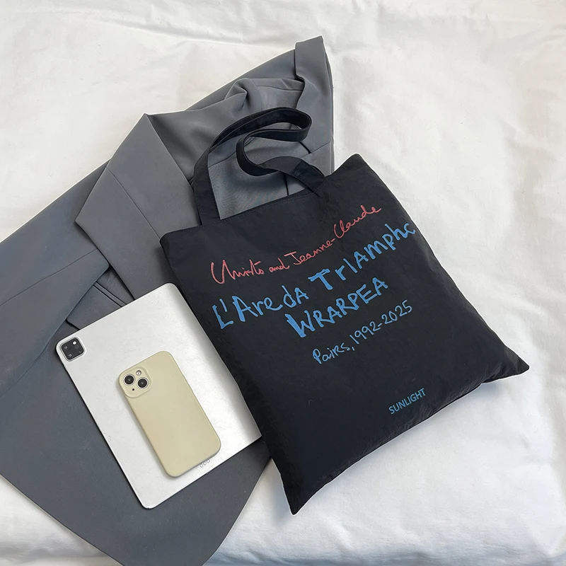 Простая универсальная женская сумка-тоут на одно плечо с буквенным принтом новые