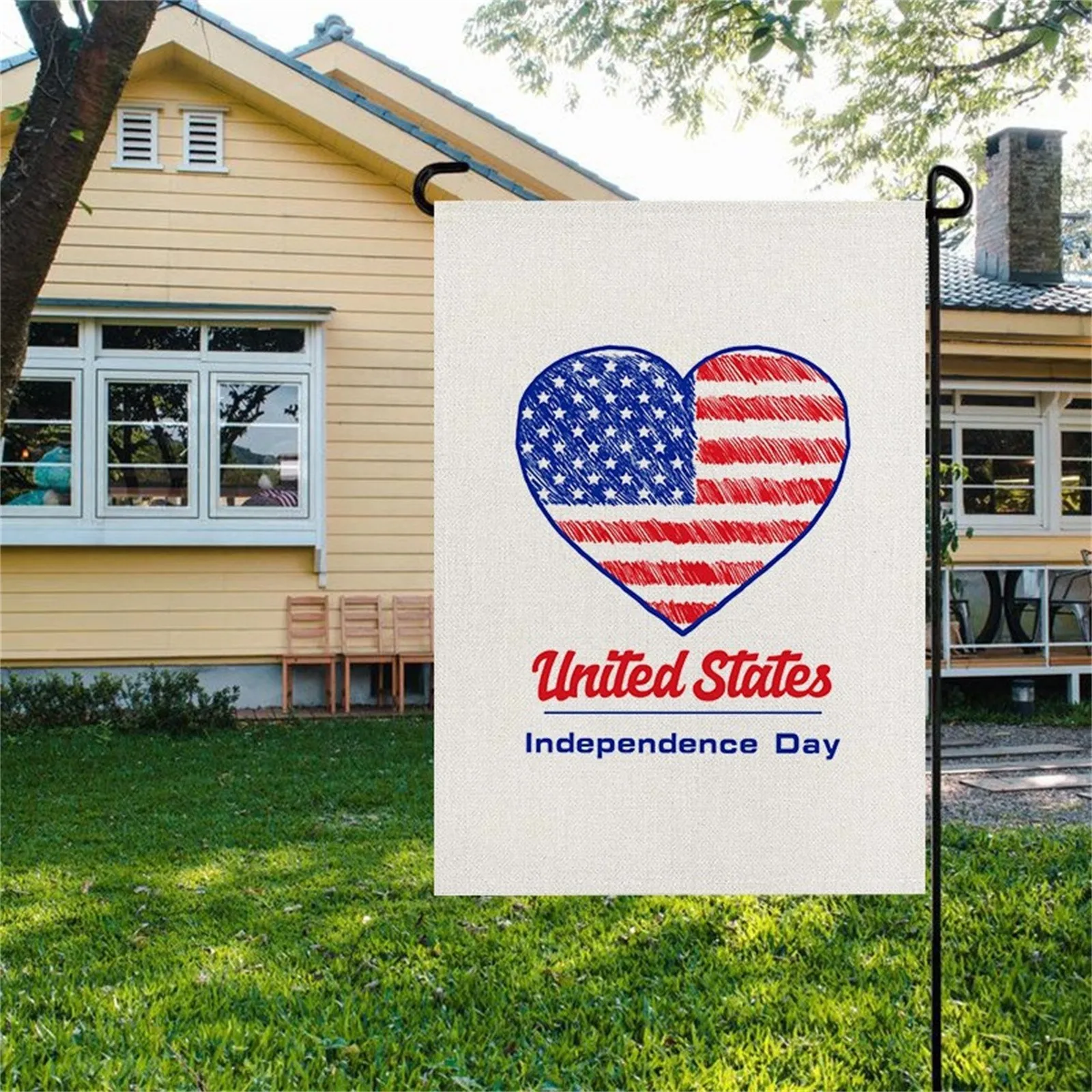 Праздничный Садовый флаг на День Независимости, украшение для сада, баннер, телескопический флаг, части столба