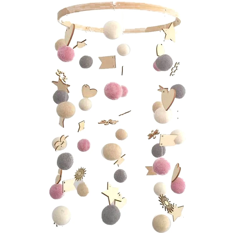 Детская кроватка ветряная колокольчик радужные меховые шарики погремушка для