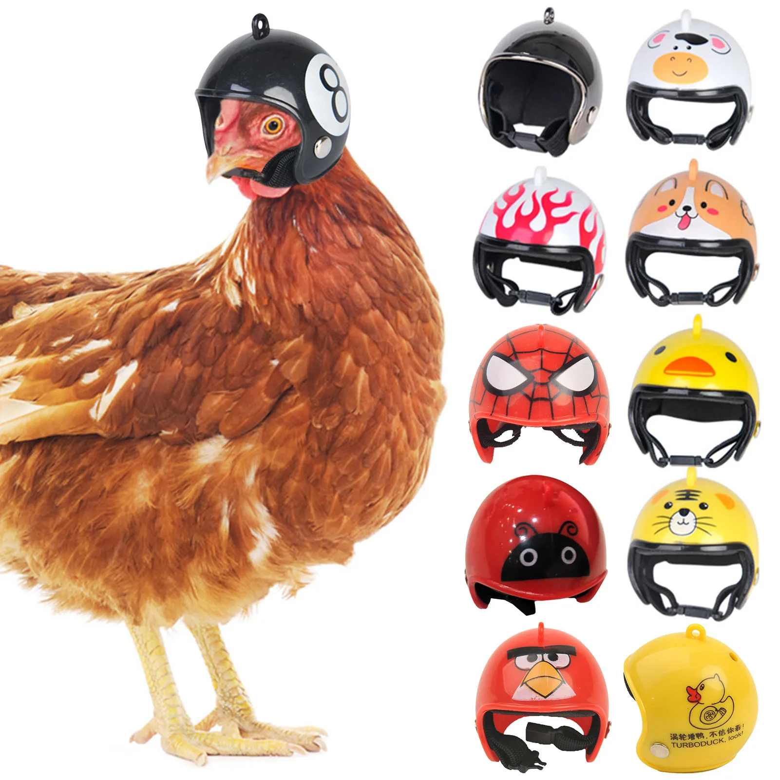 

Hens Chicken Helmet Hard Hat Head Protection For Small Birds Chicks Hard Hat Protective Headgear Birds Costumes Accessories For