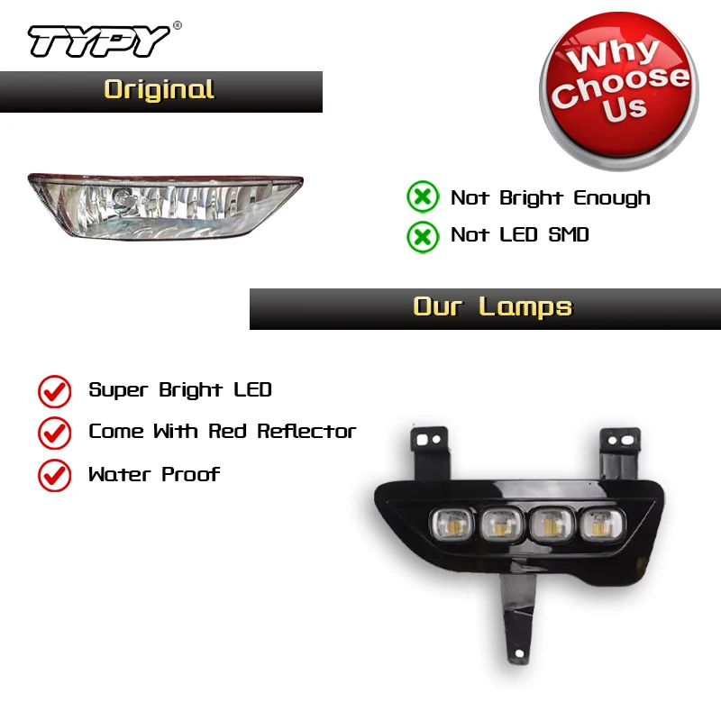 TYPY Автомобильные DRL для Great Wall POER 2019 2020 2021 2022 светодиодные дневные ходовые огни с