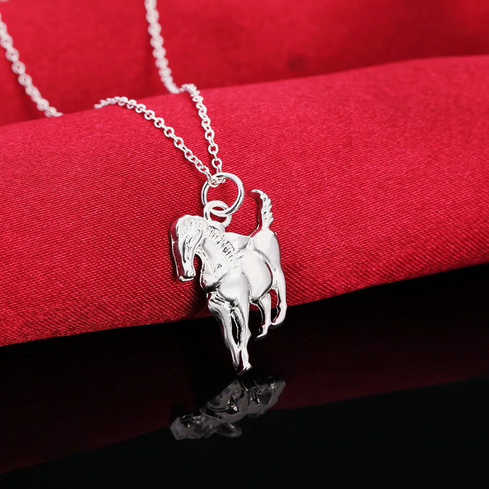 

925 Sterling Silver Horse Pendants Necklaces For Women Wedding Luxury Designer Jewelry Free Shipping Items GaaBou Jewellery