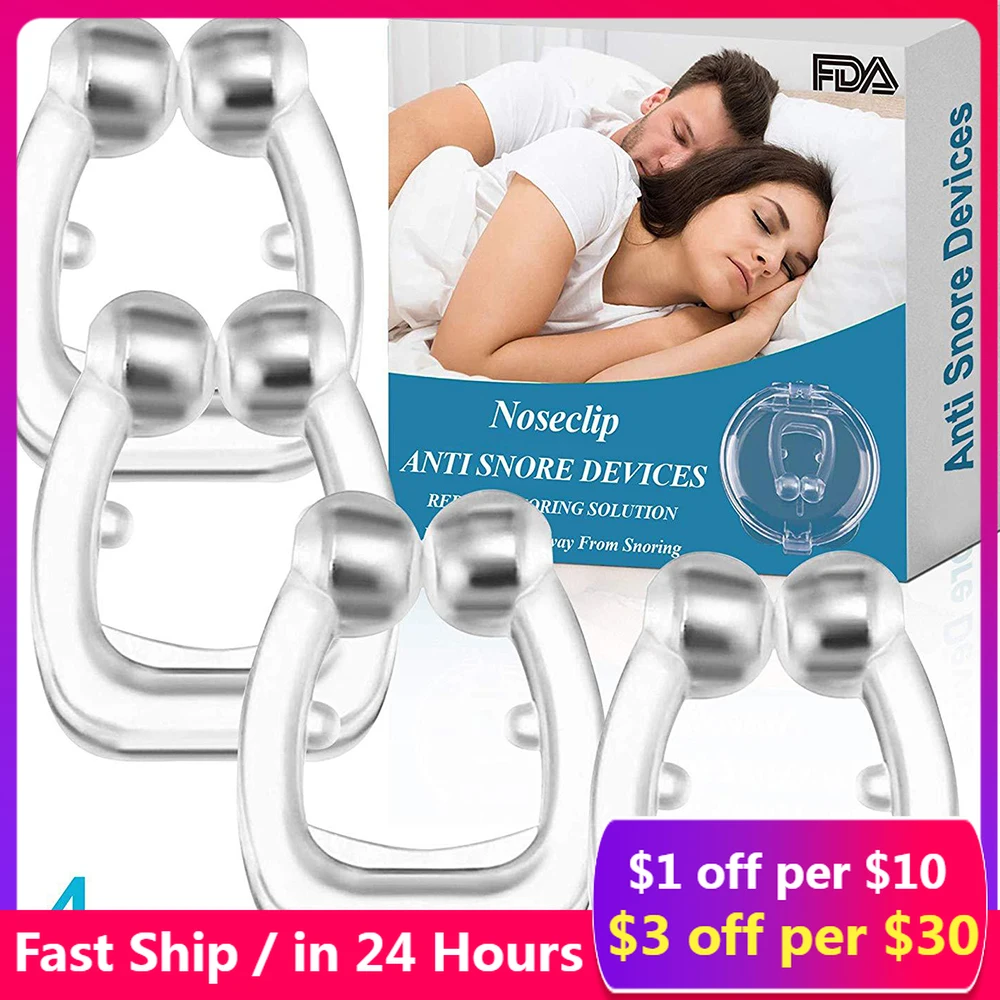 

4pcs Anti Snoring Silicone Magnetic Snore Stopper Nose Breathing Non Snoring Solution Aid Antisnoring For Sleeping Anti Snore
