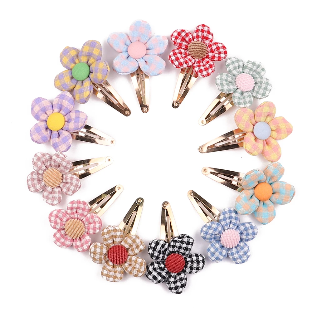 

2Pcs/Set Cartoon Flower Hair Clips For Cute Girls Handmade Hairpins Sweet Princess Barrettes Headwear Kids Hair Accessories Gift