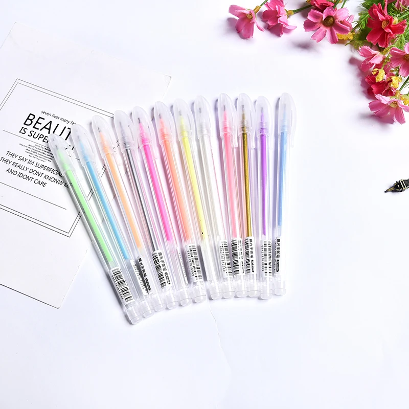 

9 Pieces/set Kawaii High Gloss Pastel Gel Pens School Office Supplies Stationery Gifts 0.6Mm Gel Pens