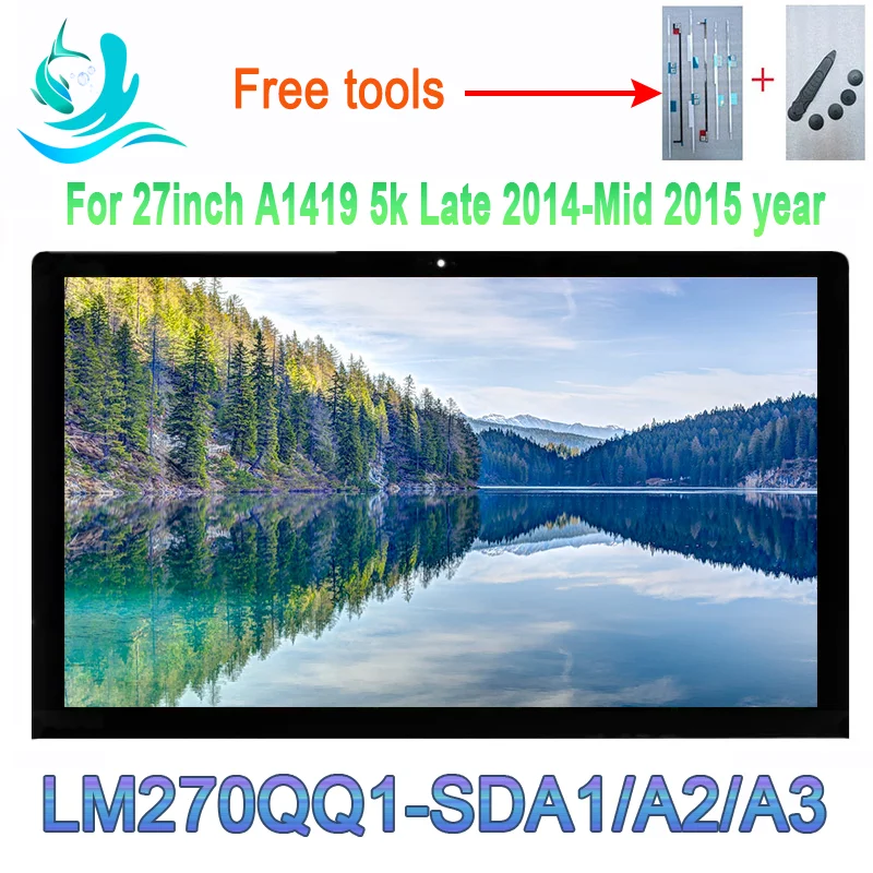 

NWE LCD screen LM270QQ1-SDA2 LM270QQ1 SDA2 iMac 27'' A1419 5k Screen Display LCD Assembly 5120*2880 MF885 MF886 MK462 MK482