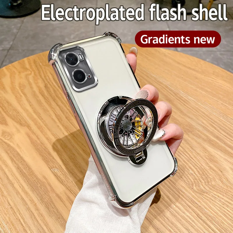 Блестящий противоударный чехол-держатель для телефона с гироскопическим