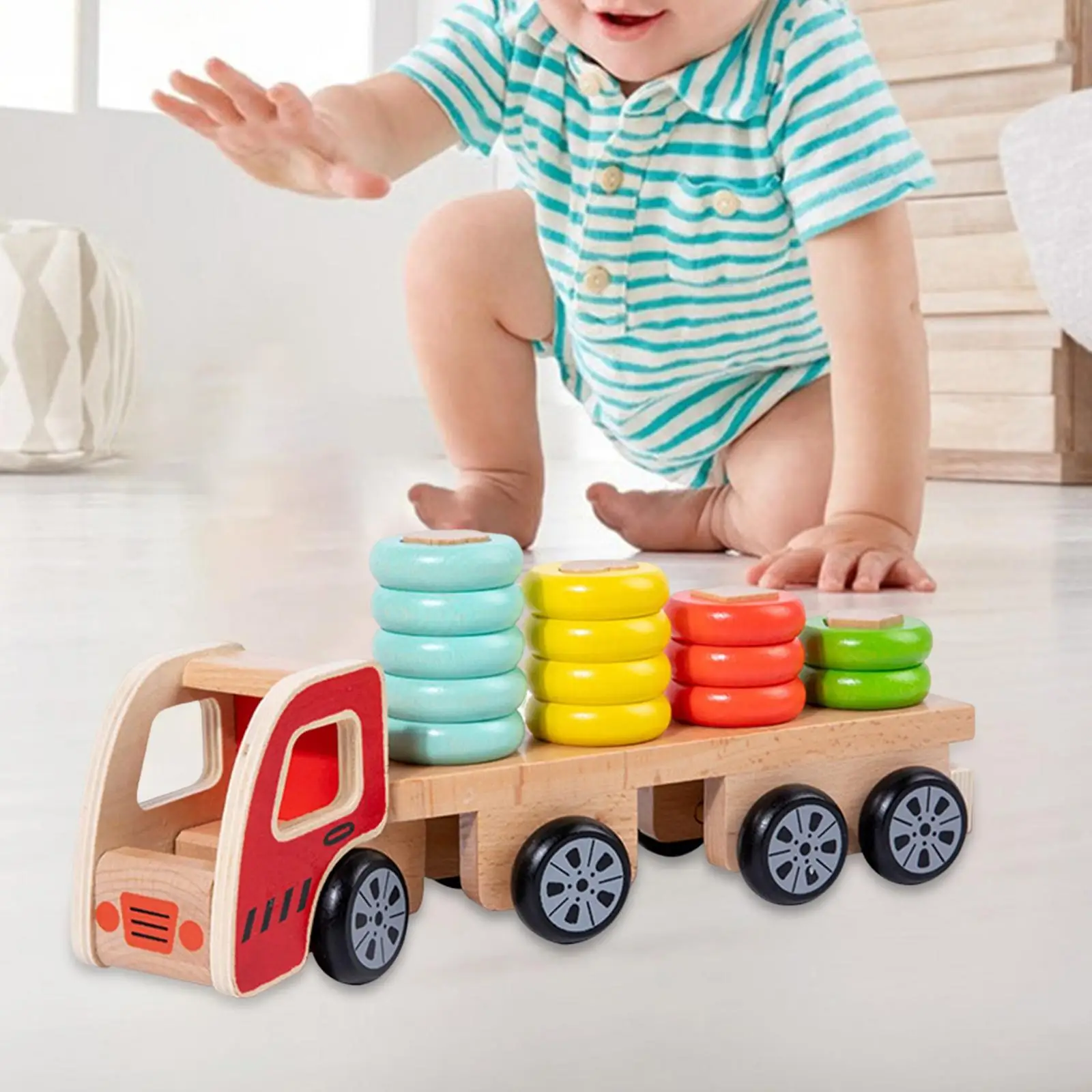 

Classic Wooden Stacking Train Preschool for Girls Boys Children