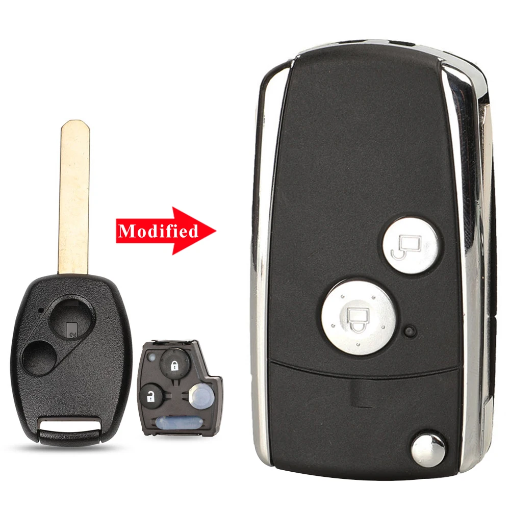 Jingyuqin 2/3 кнопочный модифицированный складной откидной дистанционный ключ оболочка для Honda Accord Civic CRV Pilot подходит для Odyssey сменная крышка