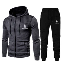 2022 new hazzys printing mens sports fitness wear thin breathable hoodie sports pants breathable