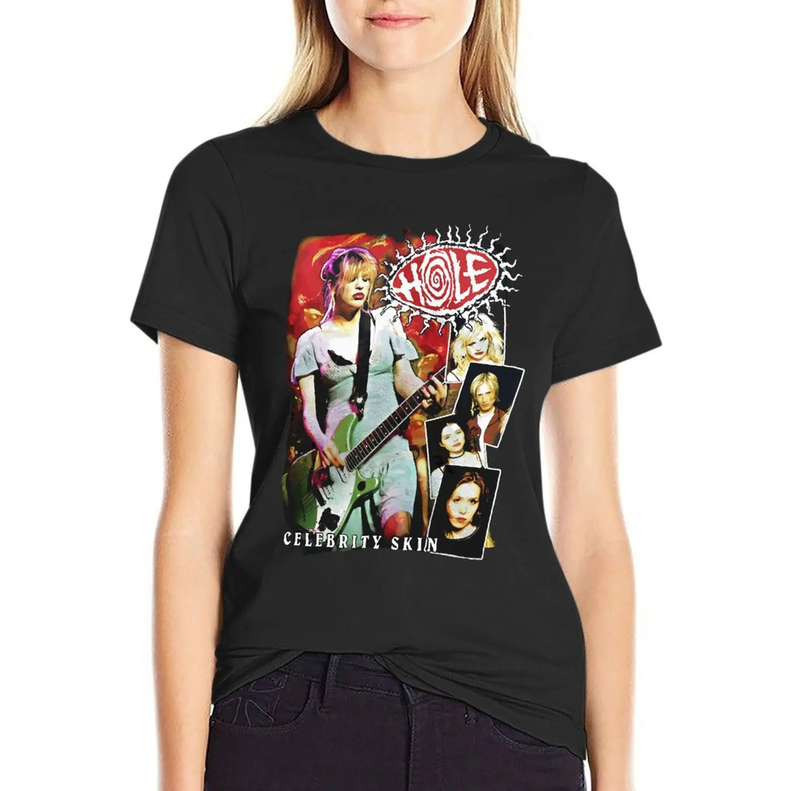 

Hole Celebrity Skin Courtney Love Oversized Tshirt Personalized Womens Clothes Short Sleeve Streetwear Plus Size Top Tee